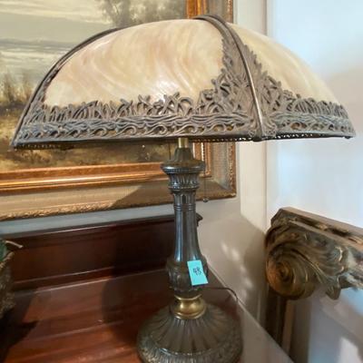 Antique Bradley and Hubbard Slag Glass Lamp