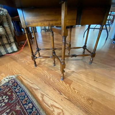 Antique Drop Leaf Side Table with One Drawer
