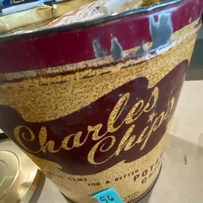 Vintage Charles Bar-B-Q Chips Can