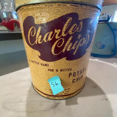 Vintage Charles Chips Can