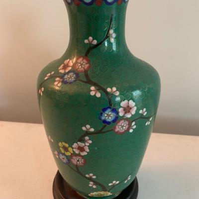 Vintage Asian Vase On Stand