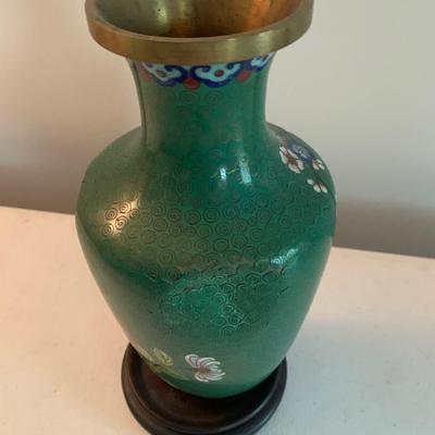 Vintage Asian Vase On Stand