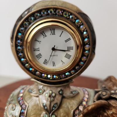 Jay Strongwater Jeweled Elephant Clock Working