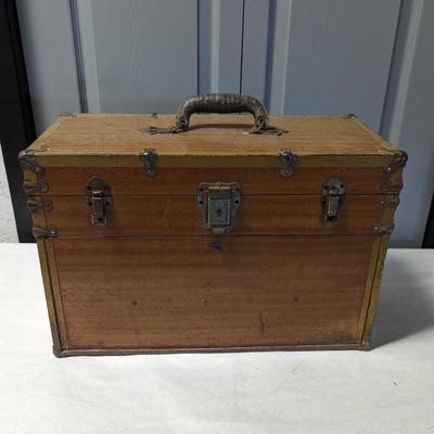 Wooden Tool Box With Tools