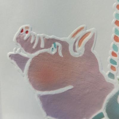 Carousal Pig Art Signed