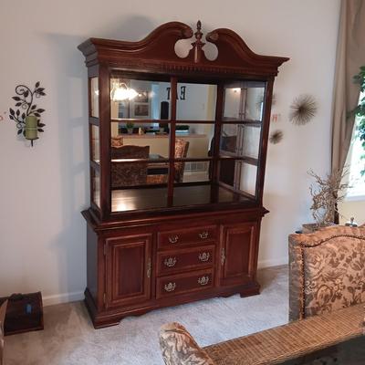 REPURPOSED LIGHTED CHINA HUTCH