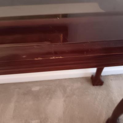 SOFA TABLE WITH DOUBLE GLASS PANEL TOP