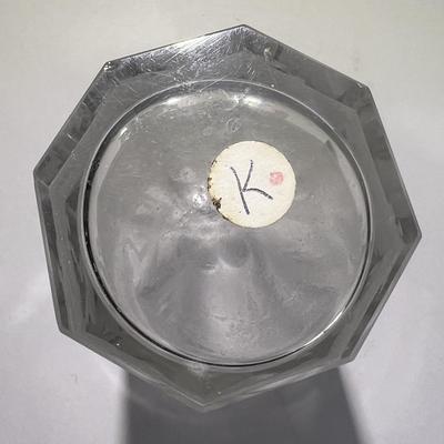 Antique Early Hand Etched Leaded DEER Scene Small Water Glass 5-1/2" Tall as Pictured.
