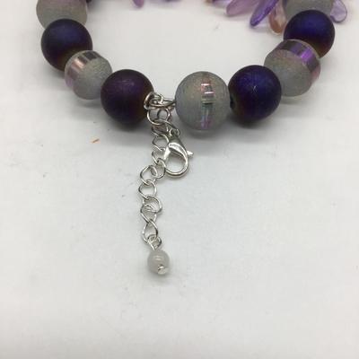 Purple blossom adjustable bracelet