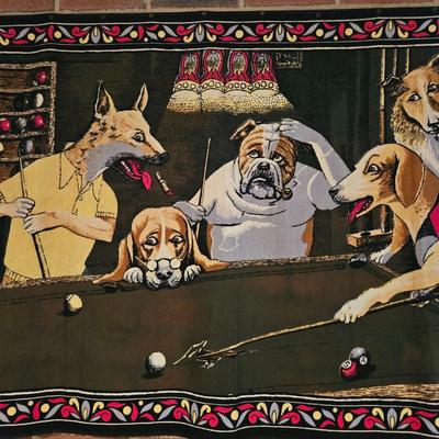 Dogs Playing Pool Tapestry (BPR-DW)