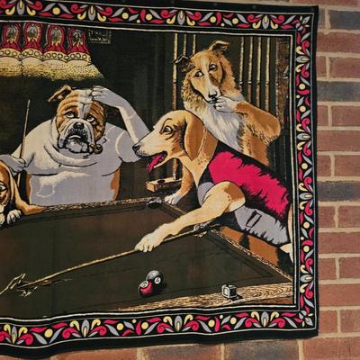 Dogs Playing Pool Tapestry (BPR-DW)