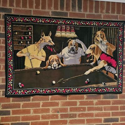 Dogs Playing Pool Tapestry (BPR-DW)