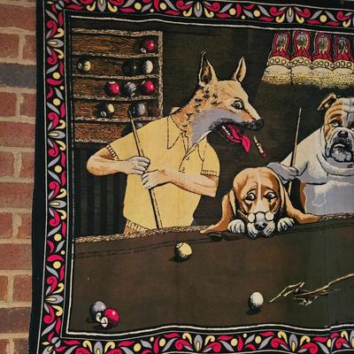Dogs Playing Pool Tapestry (BPR-DW)