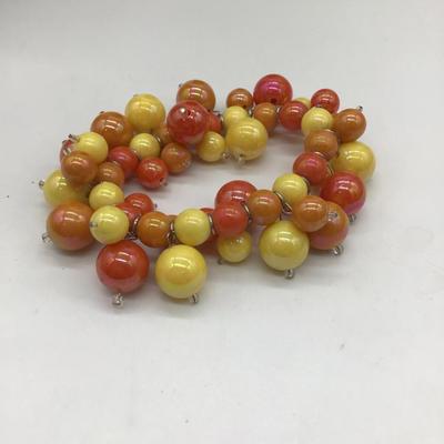 Yellow and Orange beaded adjustable bracelet