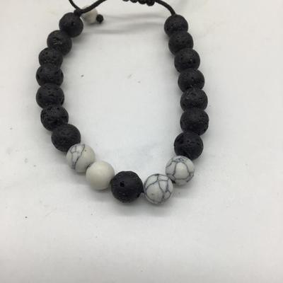 Black and white beaded designed bracelet