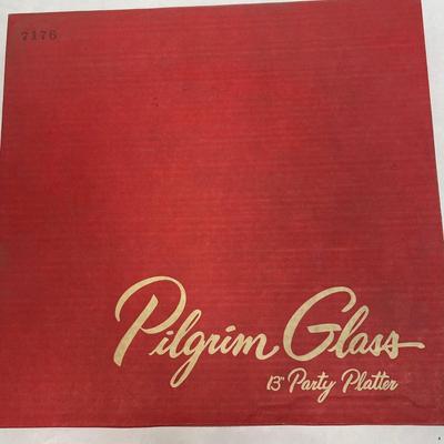 Pilgrim Glass Serving Party Platter - new in box - Angel