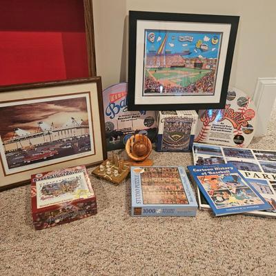 Assortment of Baseball Books, Signed/Numbered Art, Puzzles and More (BPR-DW)