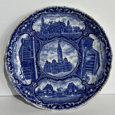 Antique Staffordshire Cup & Saucer Souvenir of Philadelphia as Pictured.