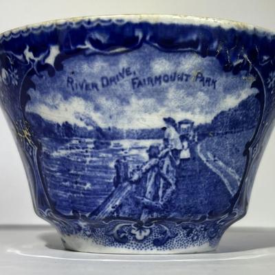 Antique Staffordshire Cup & Saucer Souvenir of Philadelphia as Pictured.