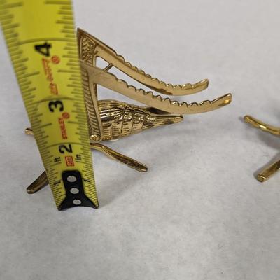 Pair Of Brass Grasshopper Paperweights
