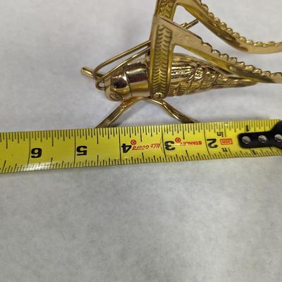 Pair Of Brass Grasshopper Paperweights