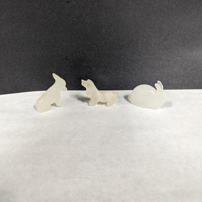 White Stone Miniature Animals Hand Carved