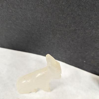 White Stone Miniature Animals Hand Carved