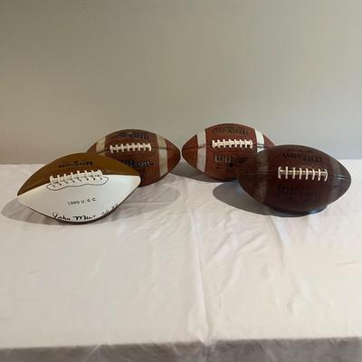 Four Wilson College Footballs Includes Signed (BPR-MG)