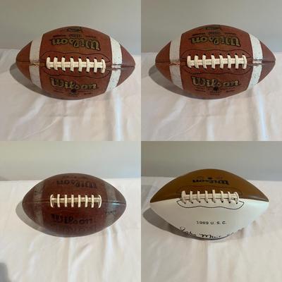 Four Wilson College Footballs Includes Signed (BPR-MG)