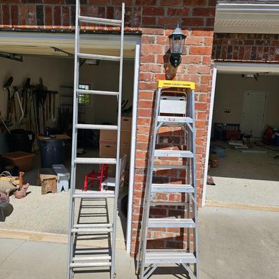 Pair of Werner Aluminum Ladders (G-JS)