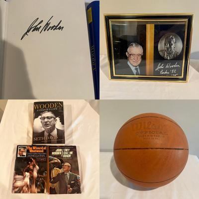 John Wooden Signed Photo & Book & More (BPR-MG)
