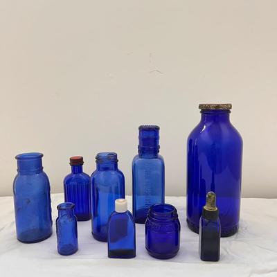 Collection of Blue Glass Bottles (UB3-DZ)