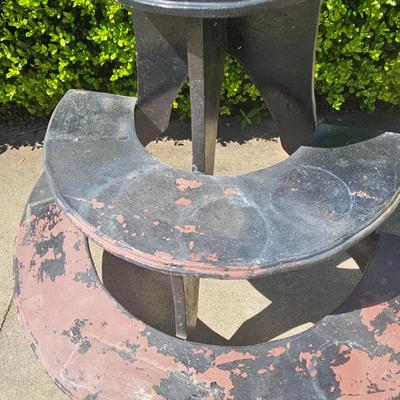 Wooden Half-Round Plant Stand (G-JS)