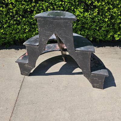 Wooden Half-Round Plant Stand (G-JS)