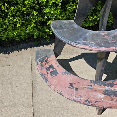 Wooden Half-Round Plant Stand (G-JS)