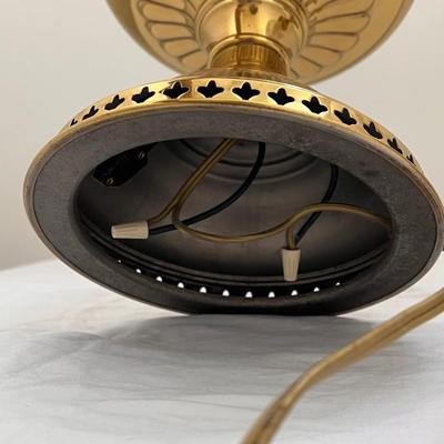 Two Brass Lamps w/ Milk Glass Shades (UB3-DZ)