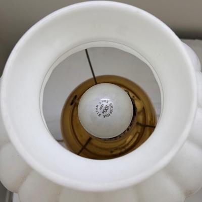 Two Brass Lamps w/ Milk Glass Shades (UB3-DZ)