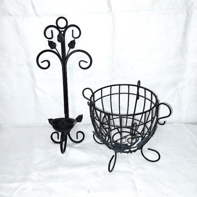 METAL BASKET AND CANDLE HOLDER