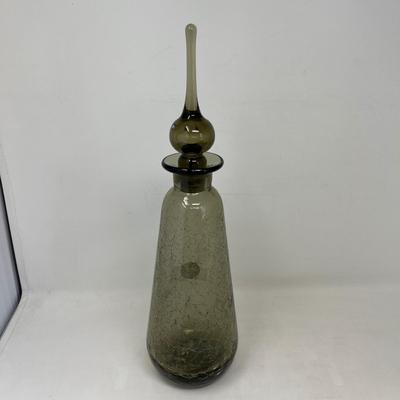 Rainbo Glass Crackle Glass Smoke decanter