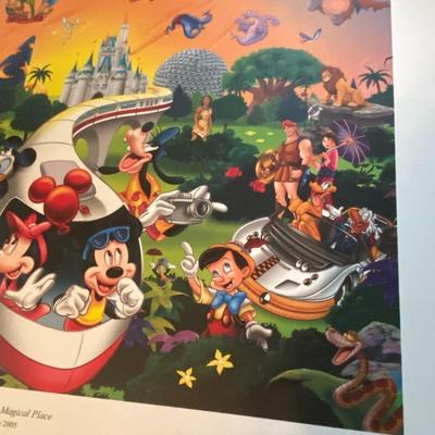 "Magic of Time at Magical Place" Disney Embossed Print