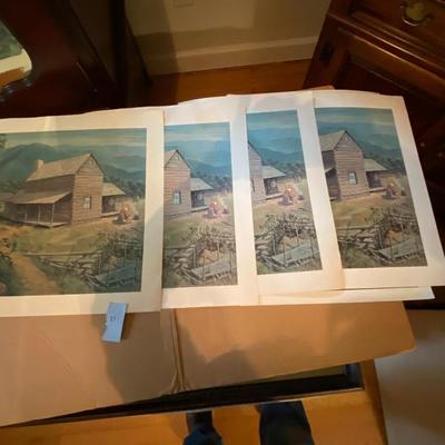 Lot of Eight Prints by S. Saunders, Unnumbered and Unsigned