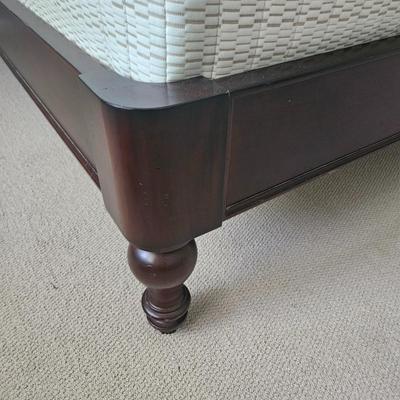 Queen Size Cane Sleigh Bed and Bedding (B1-DW)