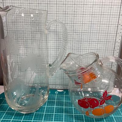 2 fun glass pitchers