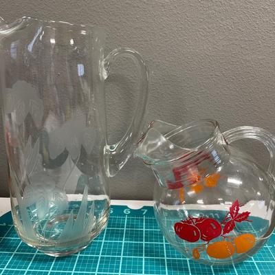 2 fun glass pitchers