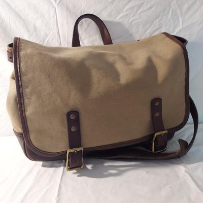Schnee's Brand Canvas and Leather Messenger Bag (B1-BBL)