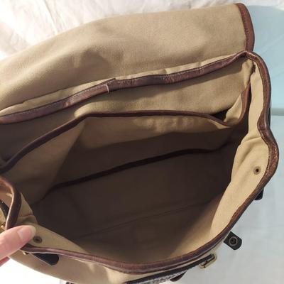 Schnee's Brand Canvas and Leather Messenger Bag (B1-BBL)