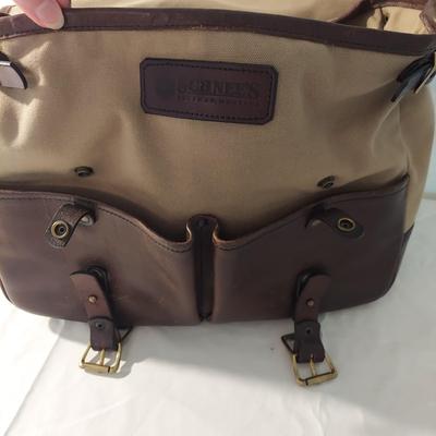 Schnee's Brand Canvas and Leather Messenger Bag (B1-BBL)