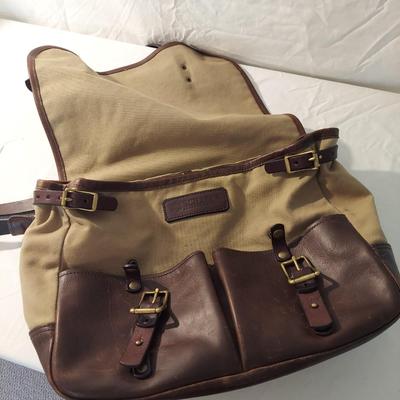Schnee's Brand Canvas and Leather Messenger Bag (B1-BBL)