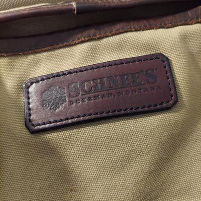 Schnee's Brand Canvas and Leather Messenger Bag (B1-BBL)