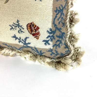 131 Blue Crab Needlepoint Pillow